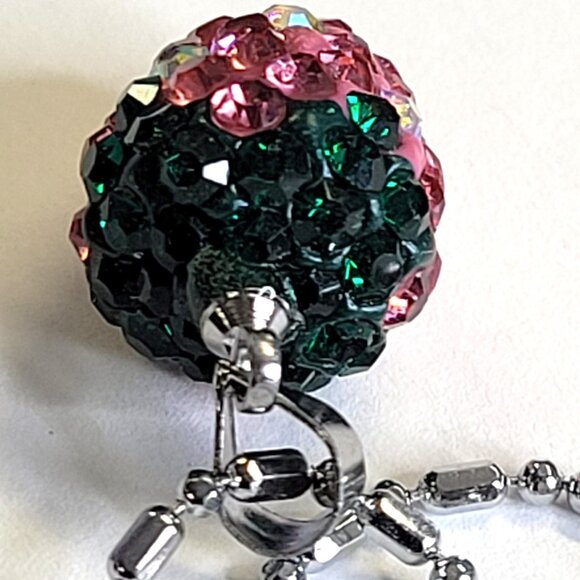 Kids or Teens Rose Pink Strawberry Pendant 925 Silver on a 18K Silver Chain - Picture 7 of 14